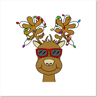 Christmas Reindeer With Christmas Ornaments Posters and Art